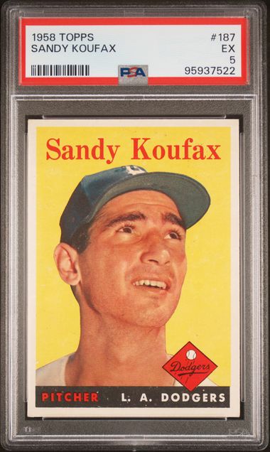 1958 TOPPS #187 SANDY KOUFAX PSA 5
