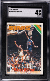 1975-76 Topps MOSES MALONE ROOKIE SGC 4 VG-EX #254 Original Vintage RC Rookie