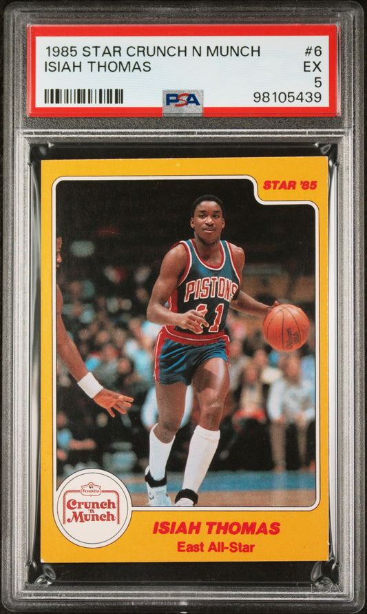 1985 Star Crunch N Munch Basketball Isiah Thomas #6 PSA 5