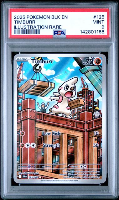 2025 POKEMON BLK EN-BLACK BOLT #125 TIMBURR ILLUSTRATION RARE PSA 9