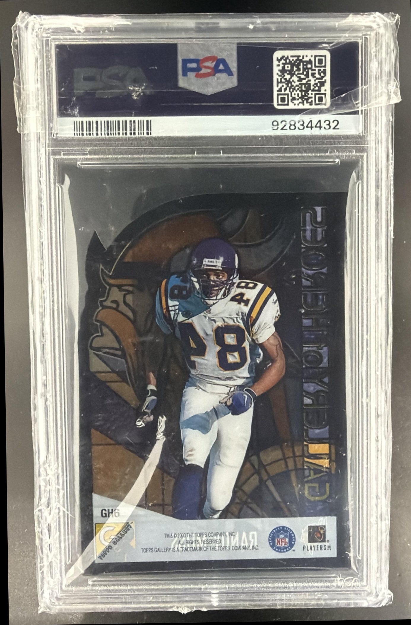 2000 Topps Gallery Randy Moss #GH6 of Heroes Vikings PSA 9 — back