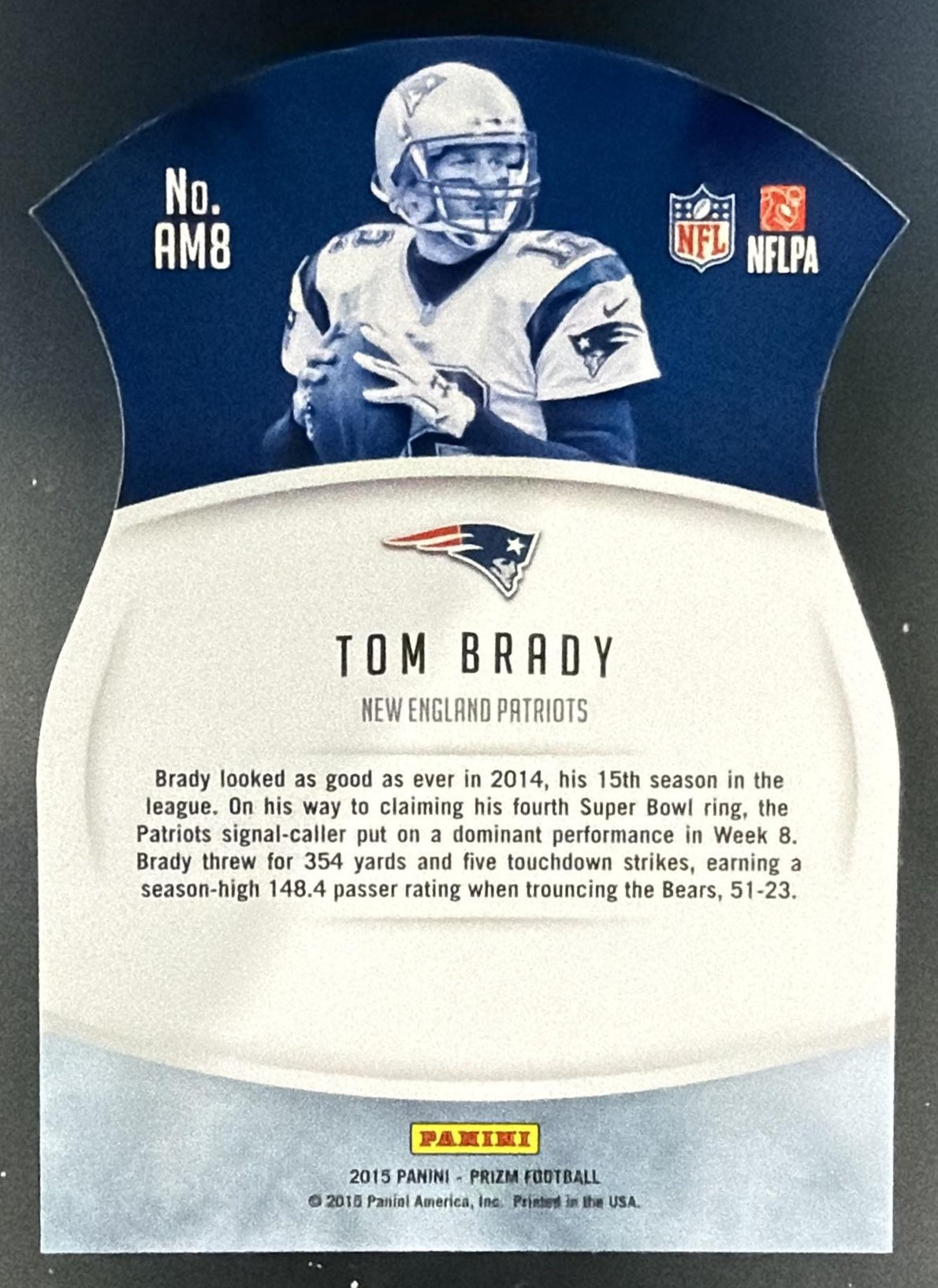 2015 Panini Prizm Tom Brady #AM8 Air Marshals Patriots — back