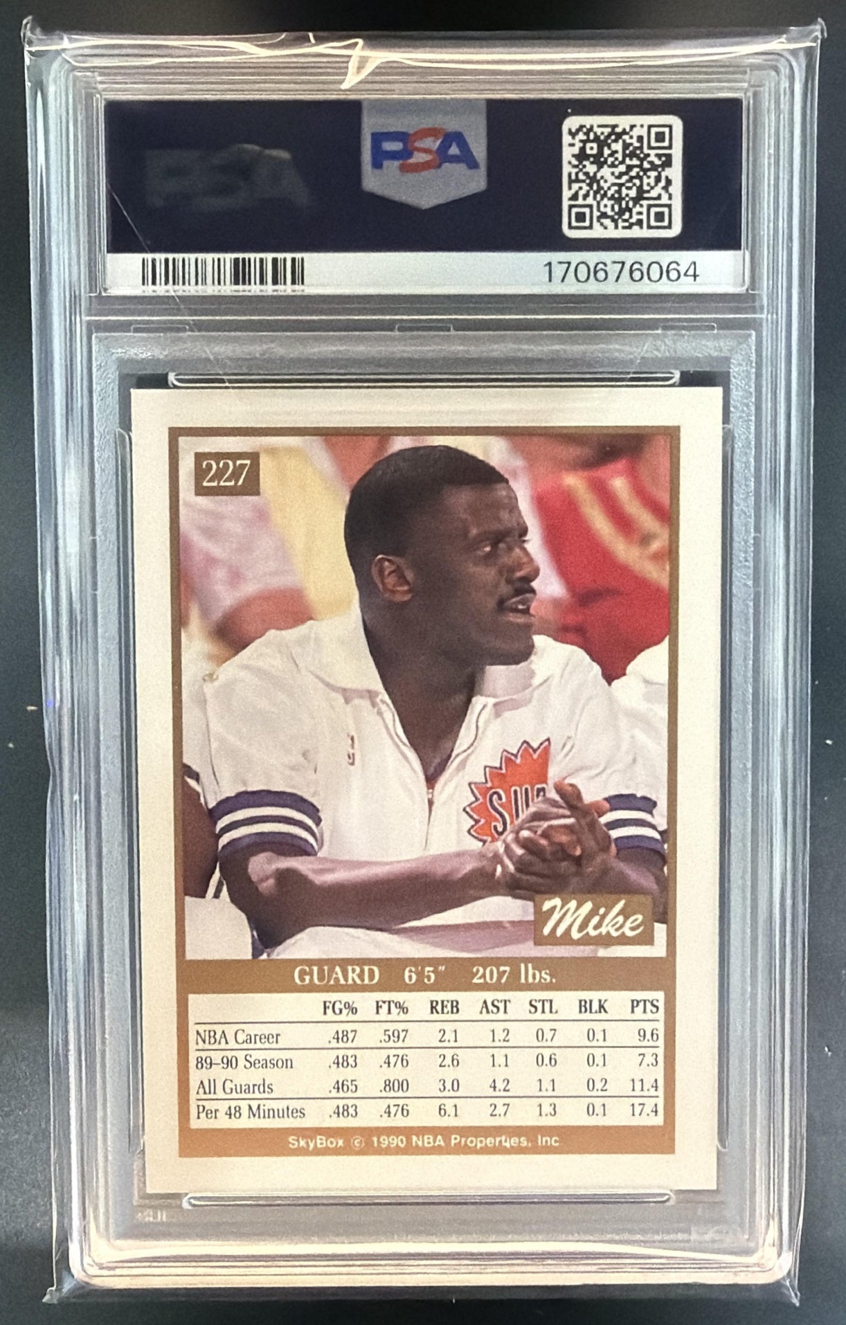 1990-91 Skybox Mike McGee #227 Suns PSA 9 — back
