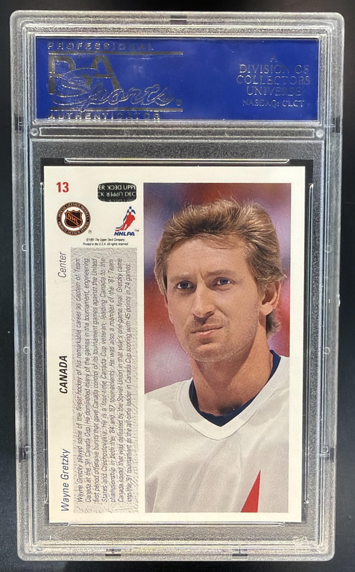 1991-92 Upper Deck Wayne Gretzky #13 PSA 9 — back