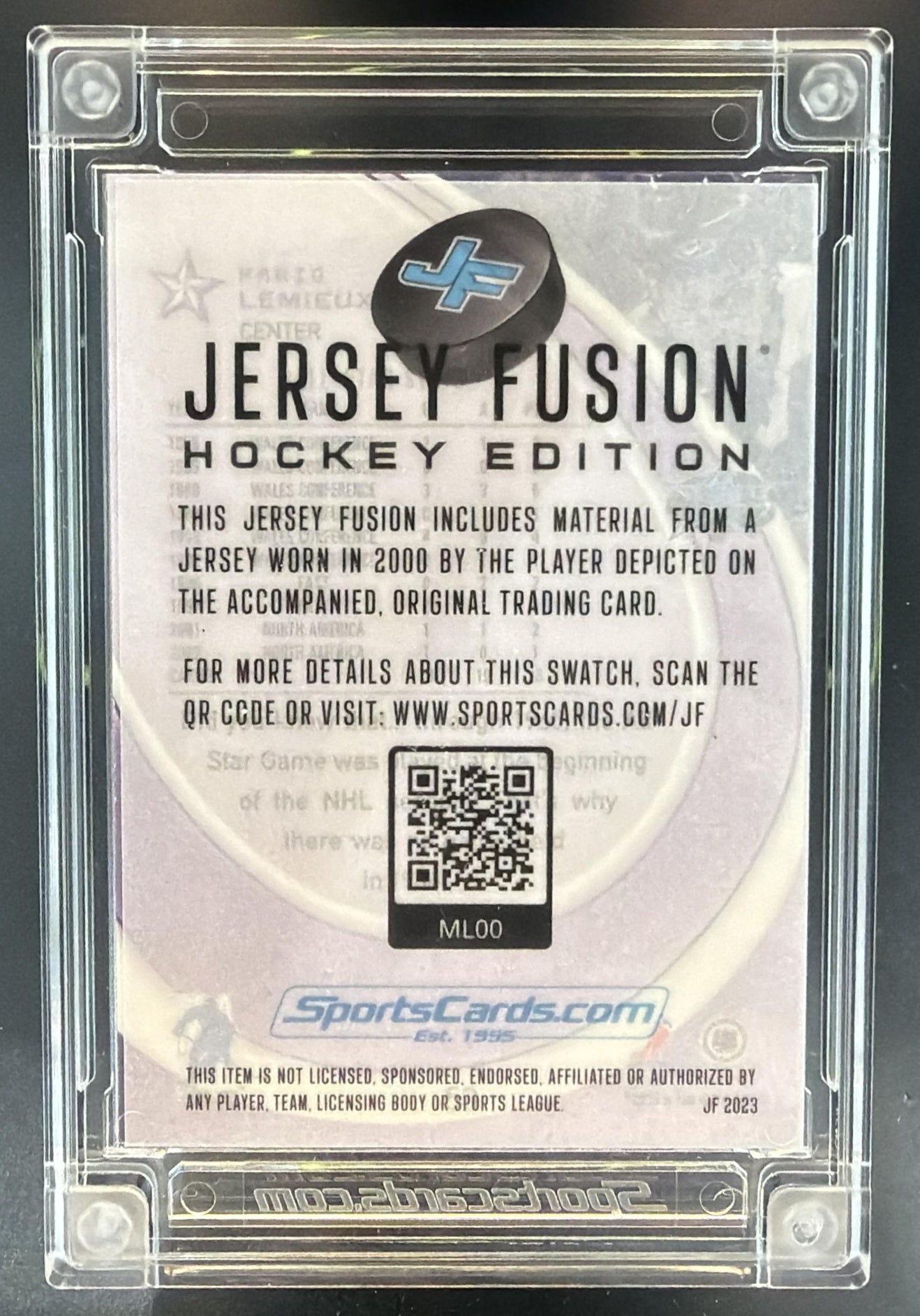 2026 Jersey Fusion Mario Lemieux Game Used Jerseys MEM — back
