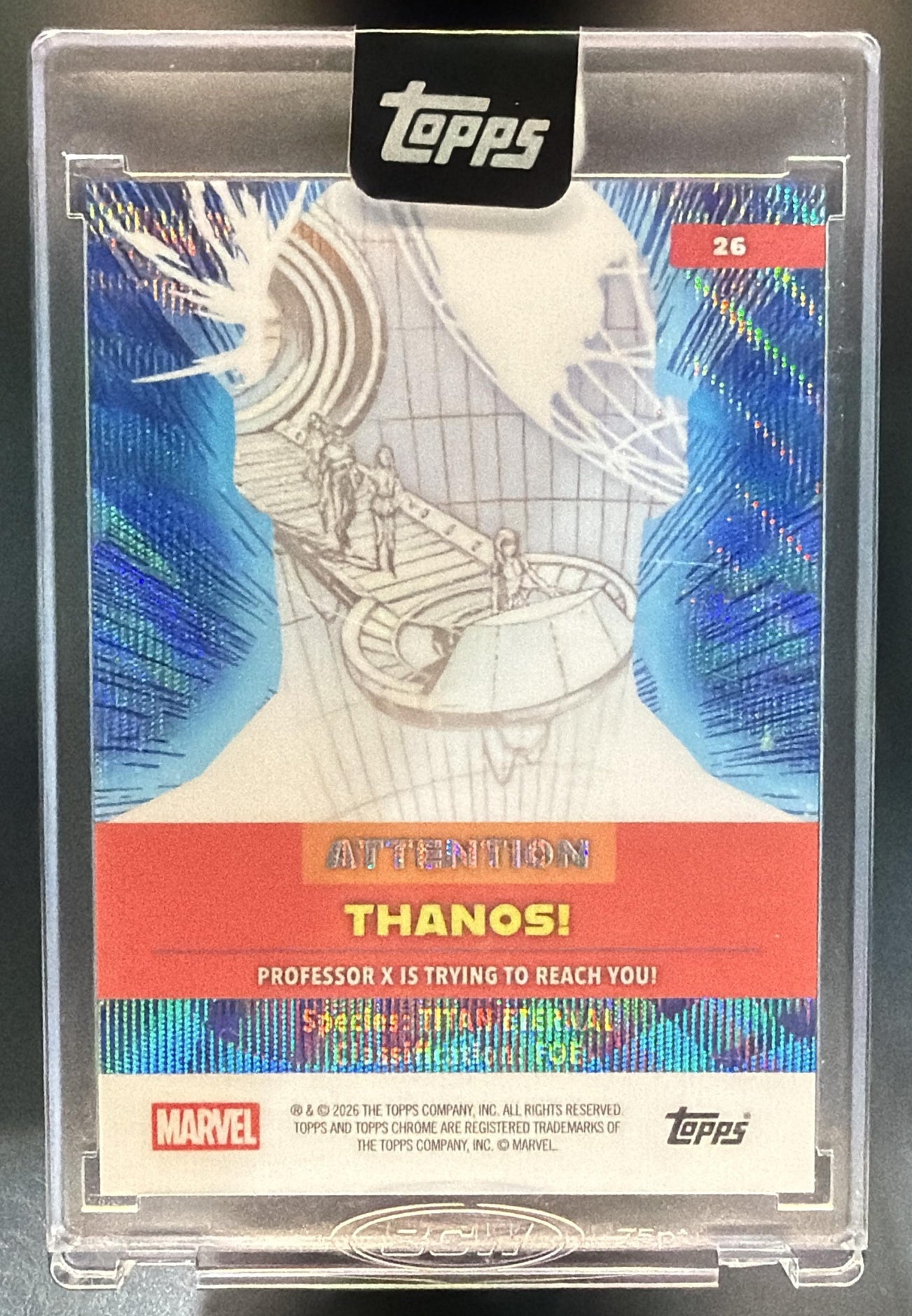2026 Topps Mint Marvel Thanos #26 Cerebro Black Refractor /10 — back