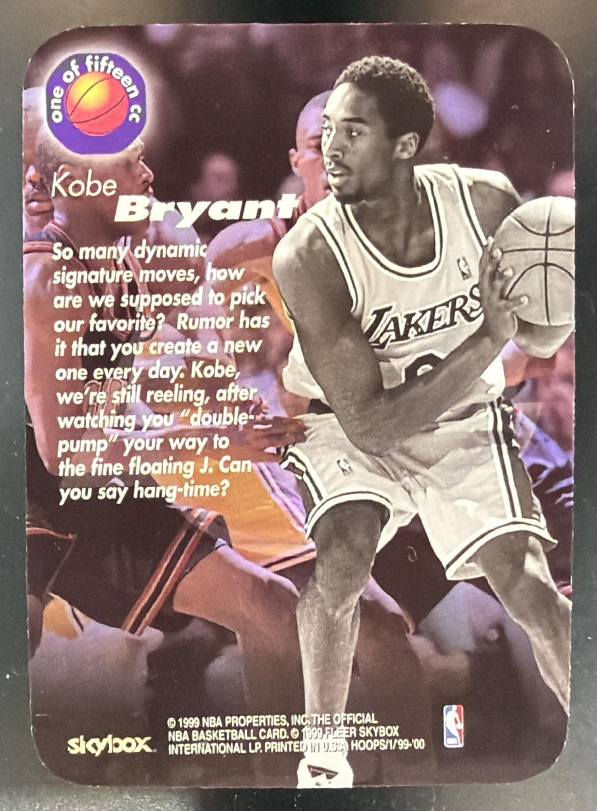 1999-00 Hoops Kobe Bryant #1CC Calling Card Lakers — back