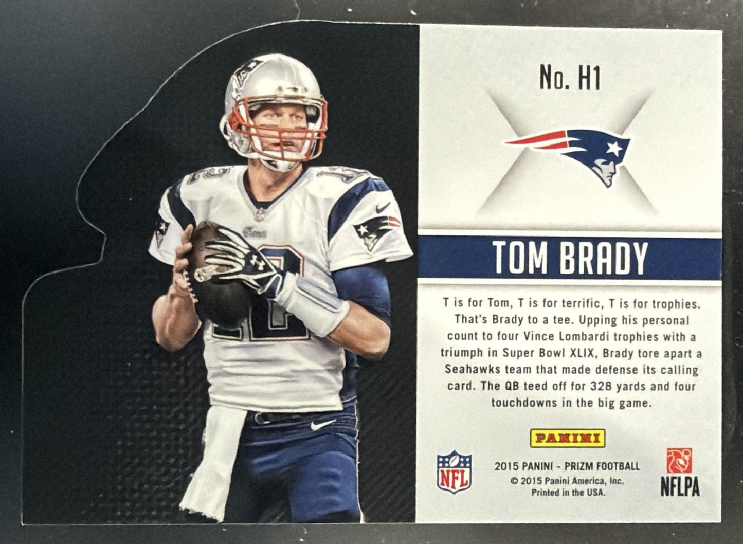 2015 Panini Prizm Tom Brady #H1 Helmets Patriots — back