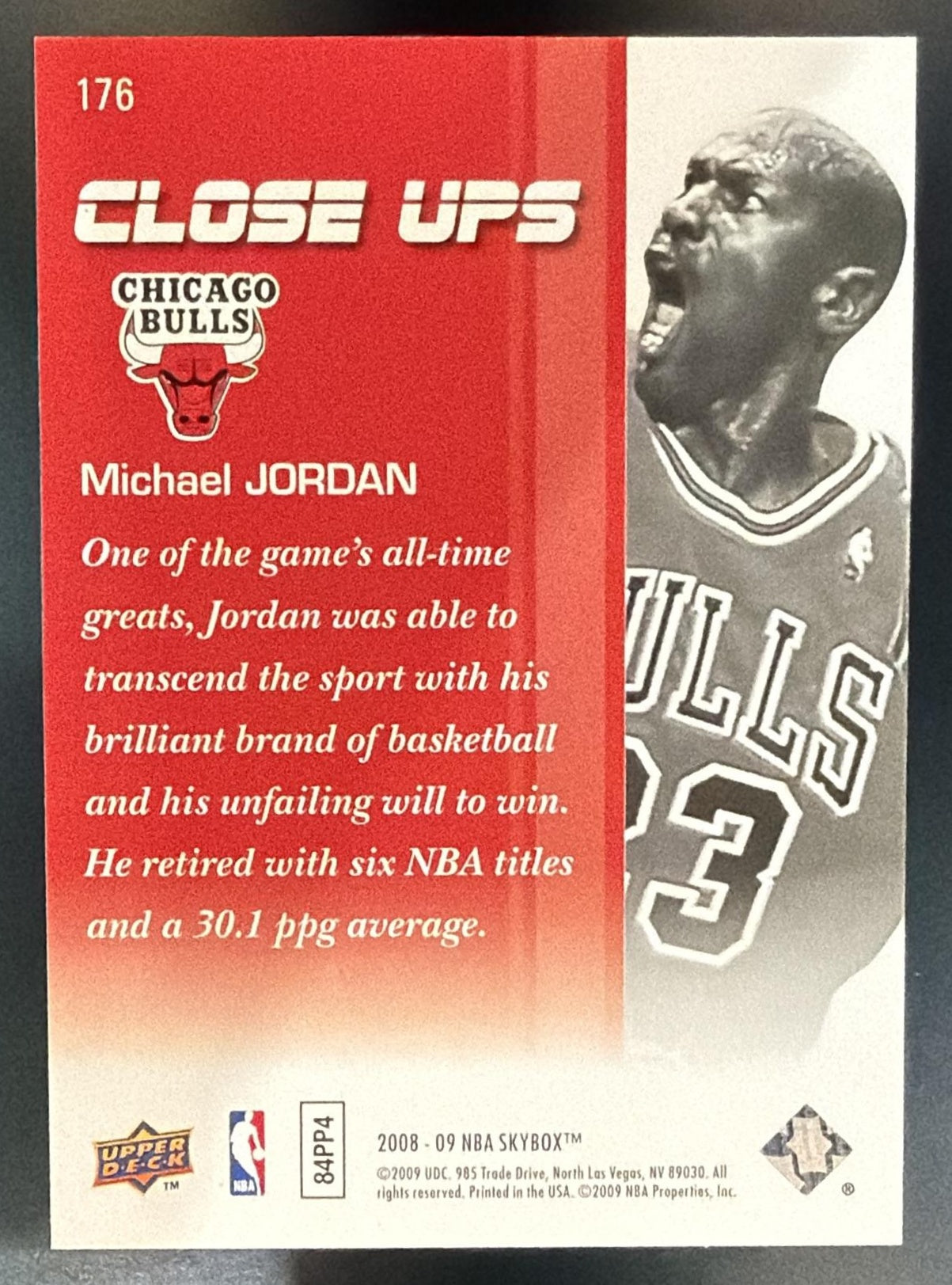 2008-09 Skybox Michael Jordan #176 Bulls — back