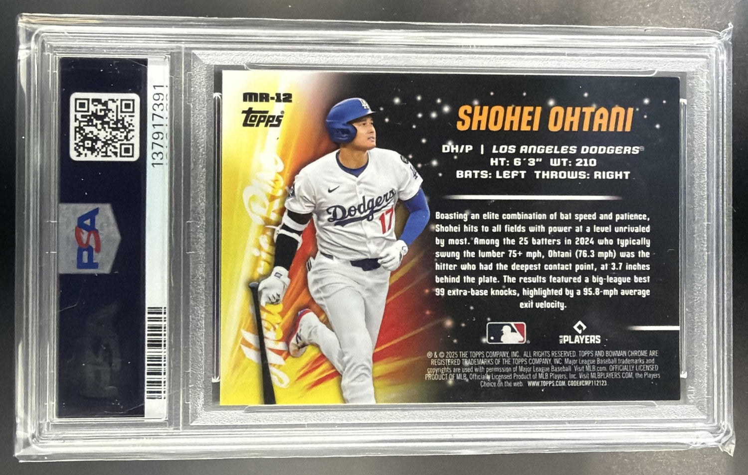 2025 Bowman Chrome Shohei Ohtani Meteoric Rise Mini Diamond Refractor /150 PSA 9 — back