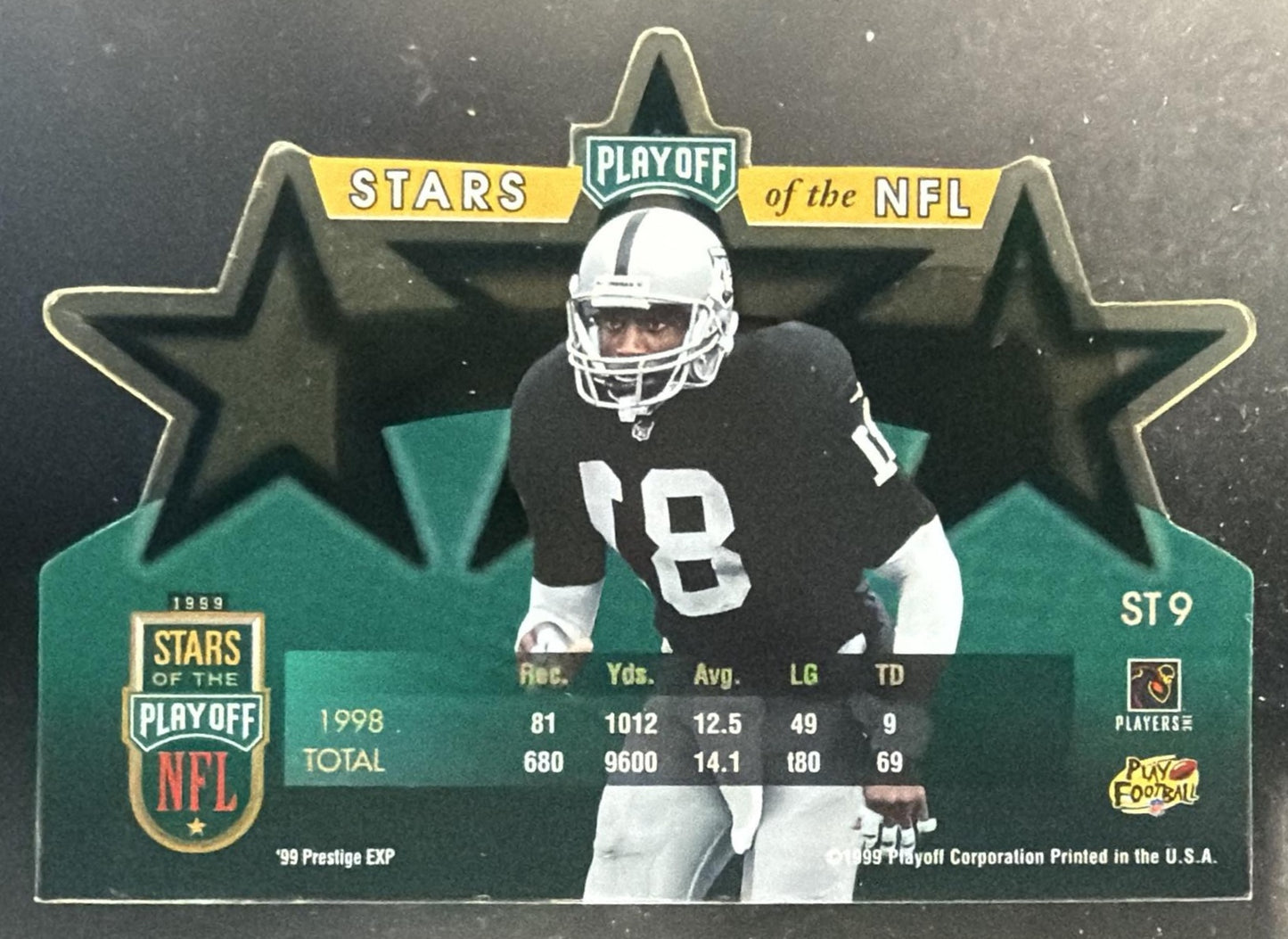 1999 Playoff Prestige EXP Tim Brown #ST9 Stars of the NFL Raiders — back