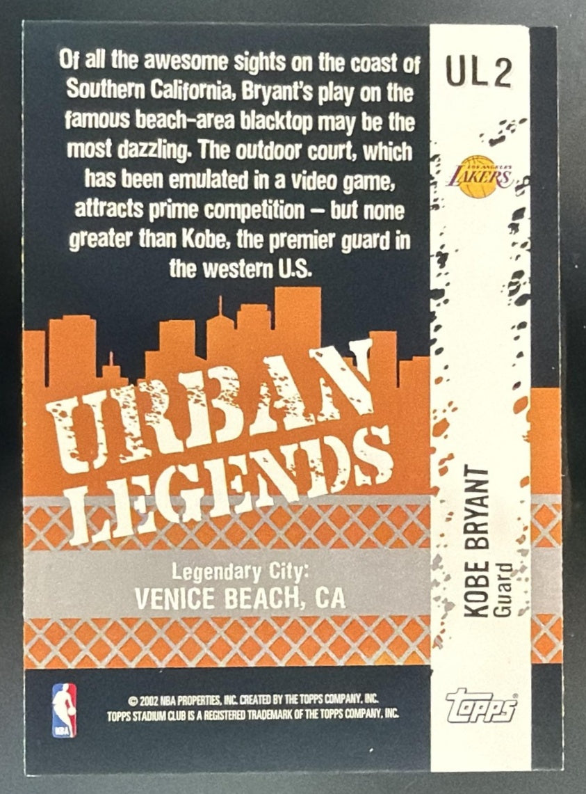 2002-03 Topps Stadium Club Kobe Bryant #UL2 Urban Legends Lakers — back