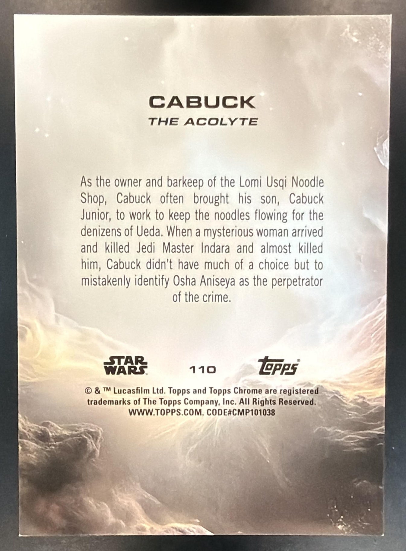 2025 Topps Chrome Star Wars Cabuck #110 Black Pulsar Refractor /10 — back