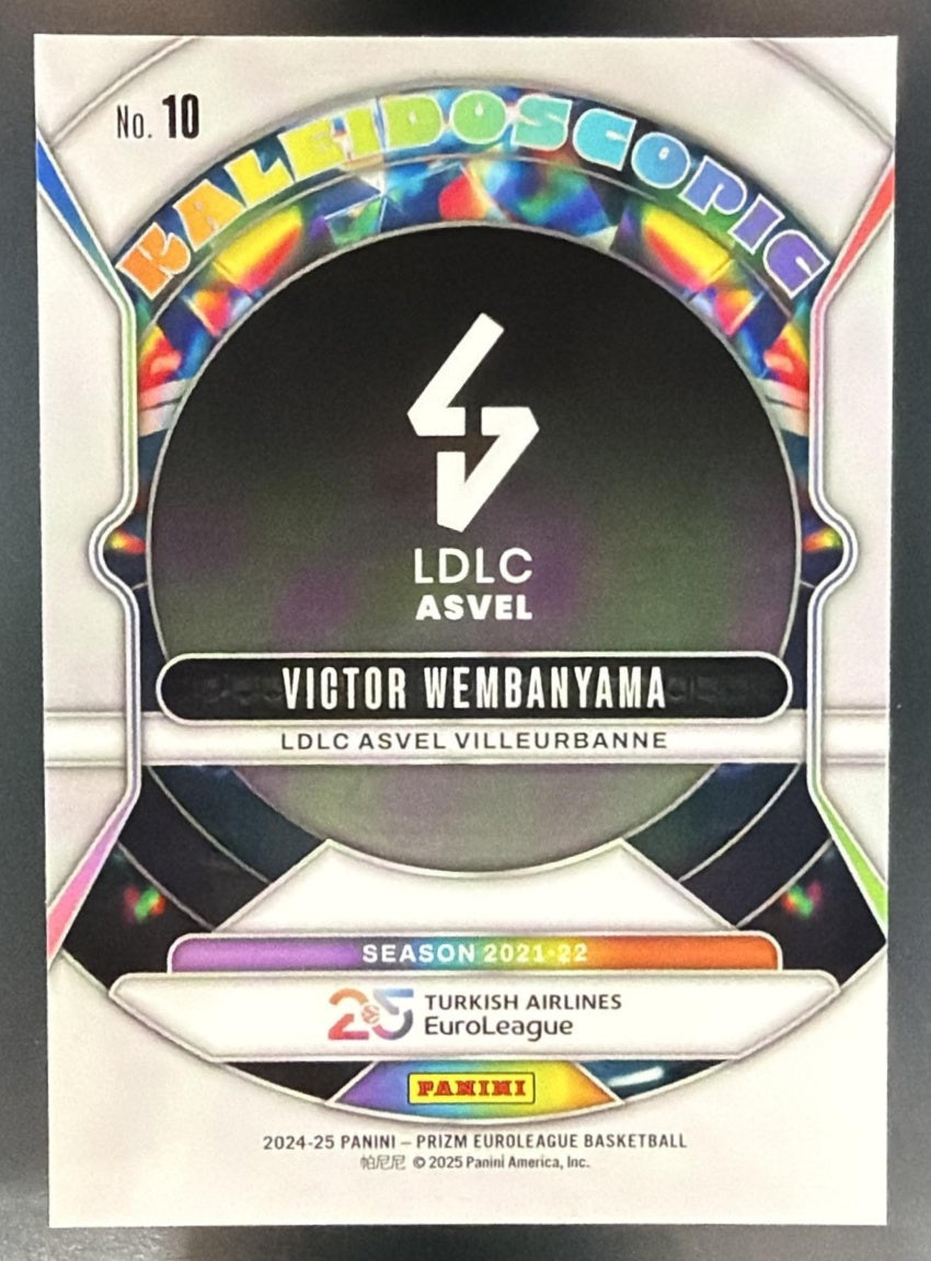 2024-25 Panini Prizm Euroleague Victor Wembanyama #10 Kaleidoscopic — back