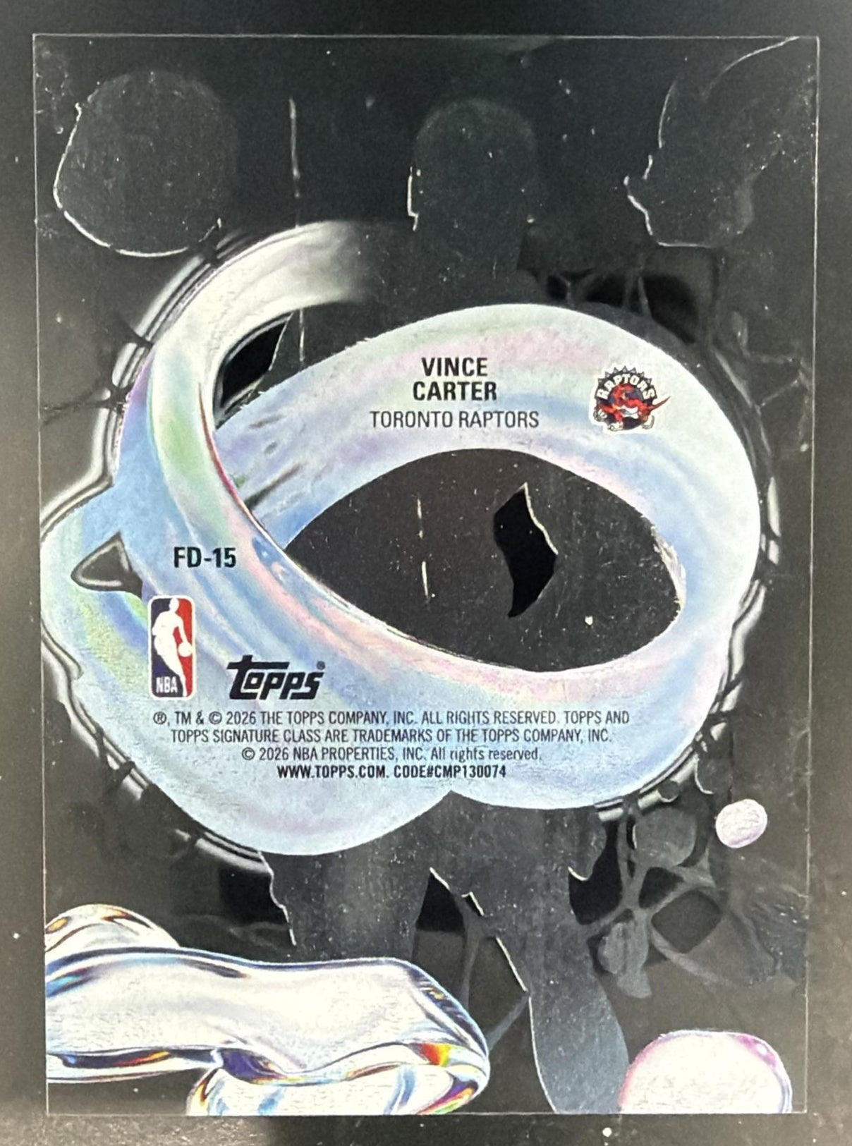 2025-26 Topps Signature Class Vince Carter #FD-15 Fluidity SP Raptors — back