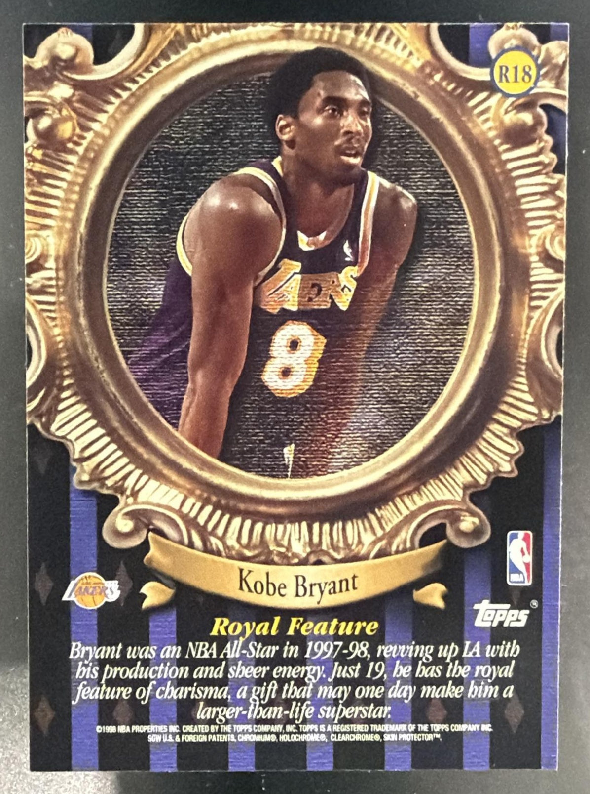 1998-99 Topps Kobe Bryant #R18 Roundball Royalty Lakers — back