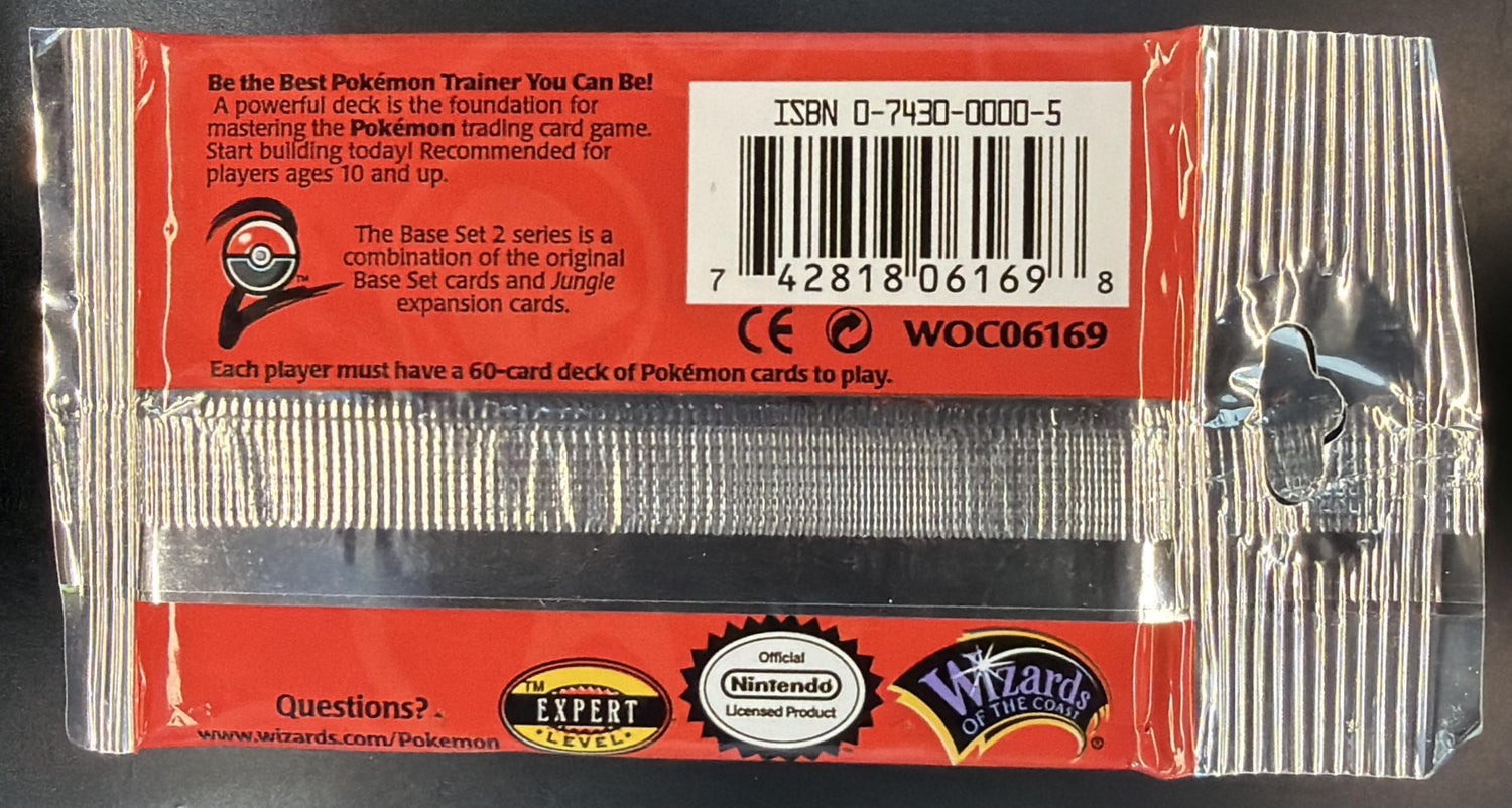 Wizards of the Coast Pokemon TCG Base Set 2 Pack Sealed 1999 Vintage Mewtwo — back