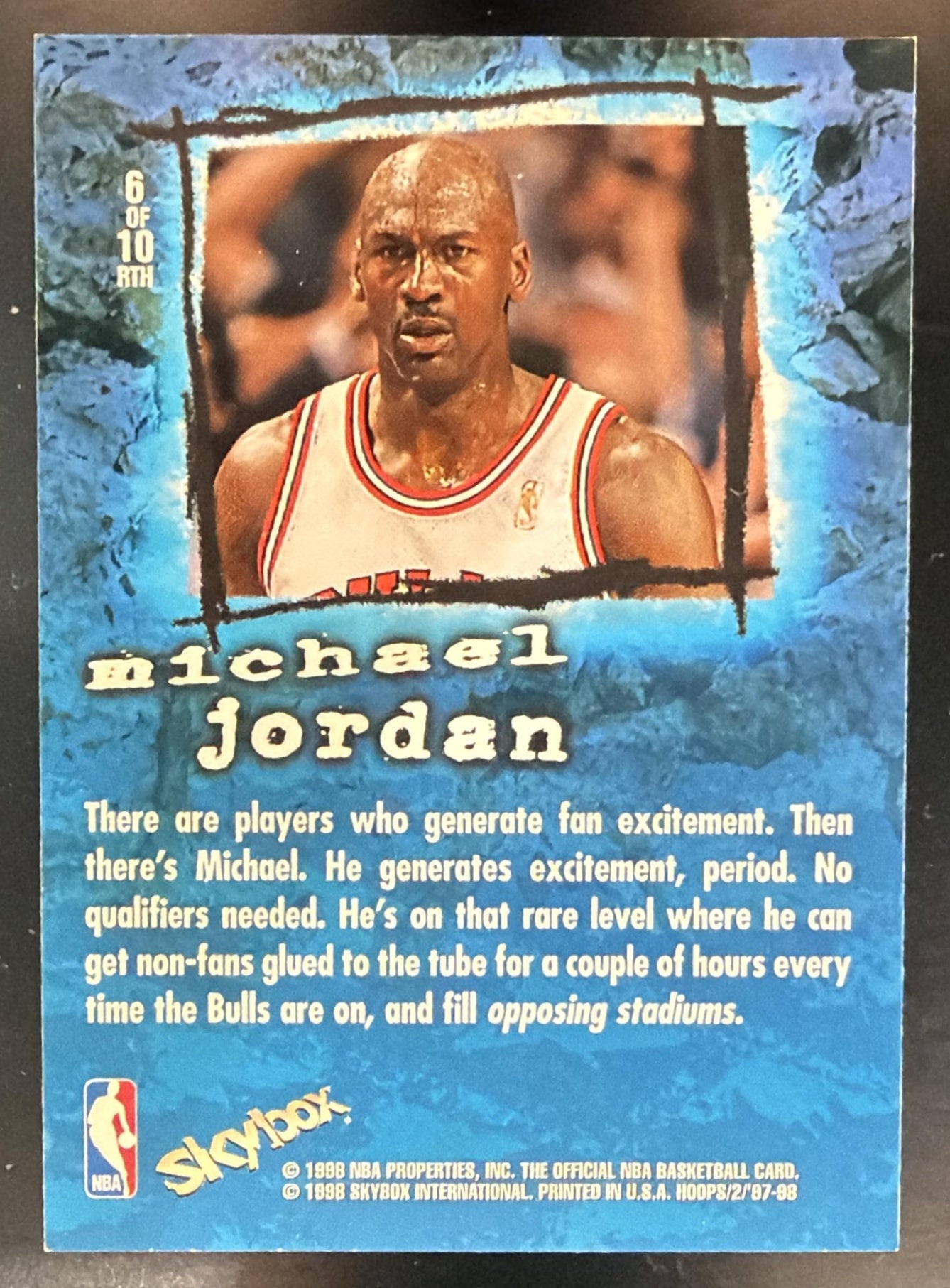 1997-98 Hoops Michael Jordan #6RTH Rock the House Bulls — back