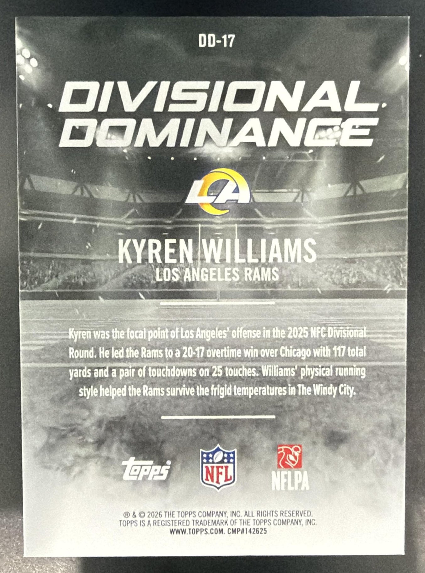 2026 Topps Kyren Williams #DD-17 Divisional Dominance Rams — back