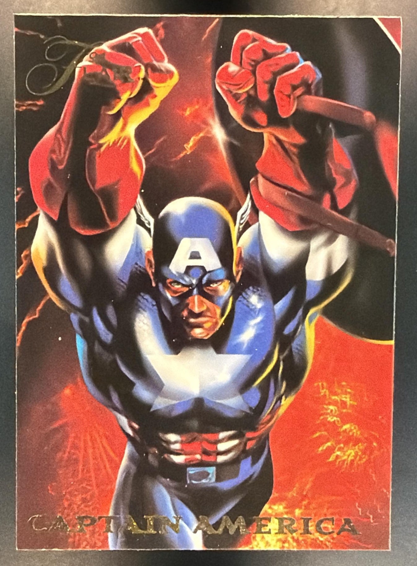 1994 Fleer Flair Marvel Annual Captain America #11 Universe PowerBlast — back