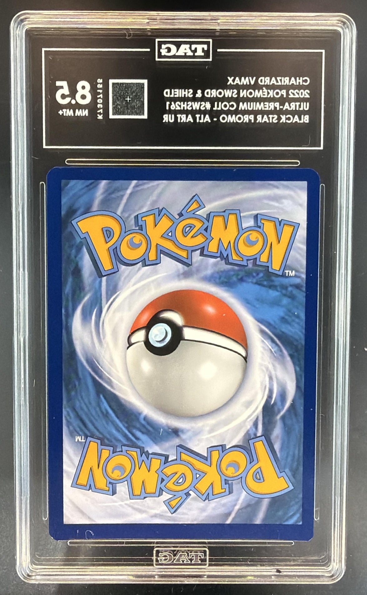 Pokemon Sword & Shield Black Star Promos Charizard VMAX #SWSH261 2022 TAG 8.5 — back