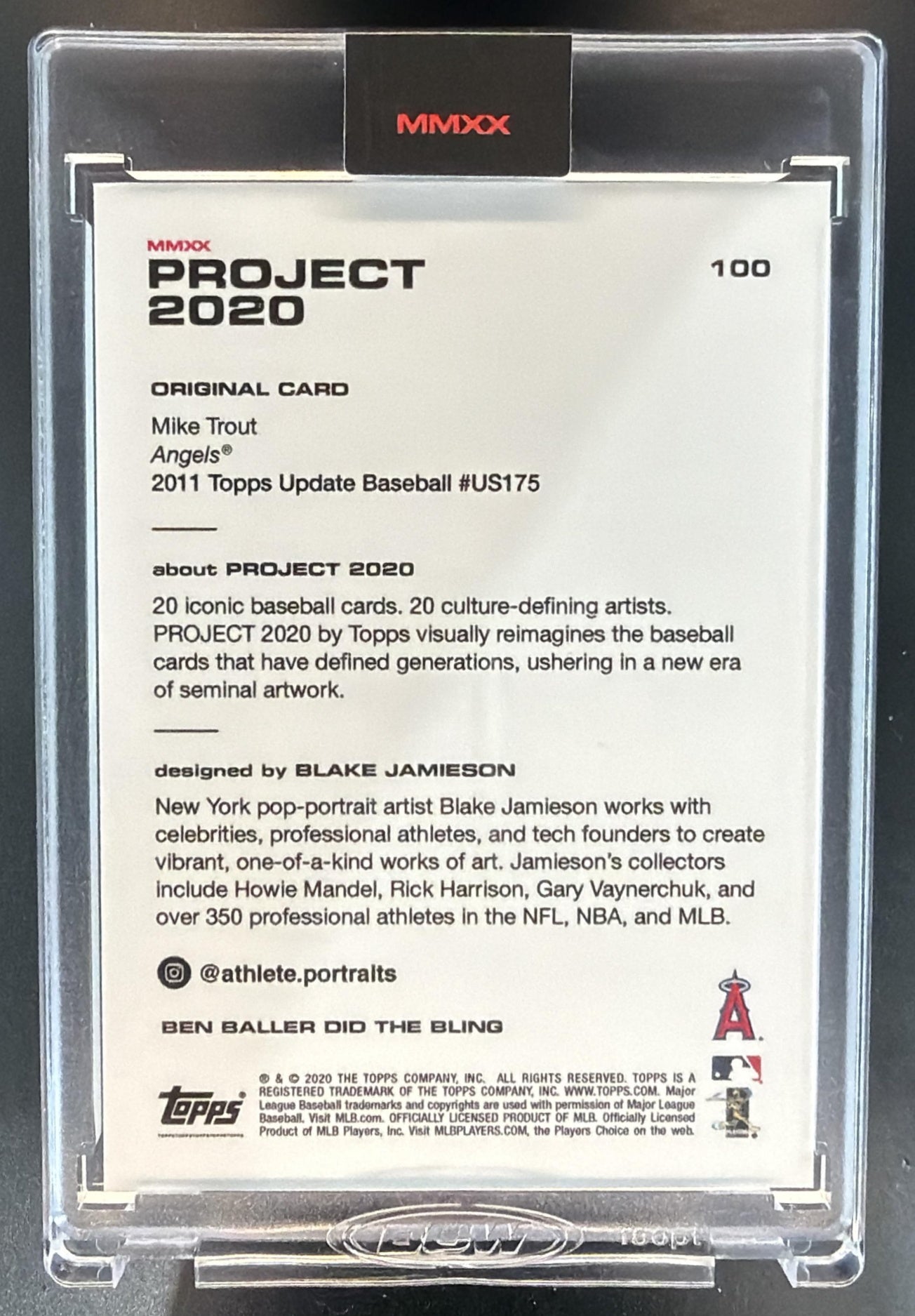 2020 Topps Project Mike Trout #100 Angels — back