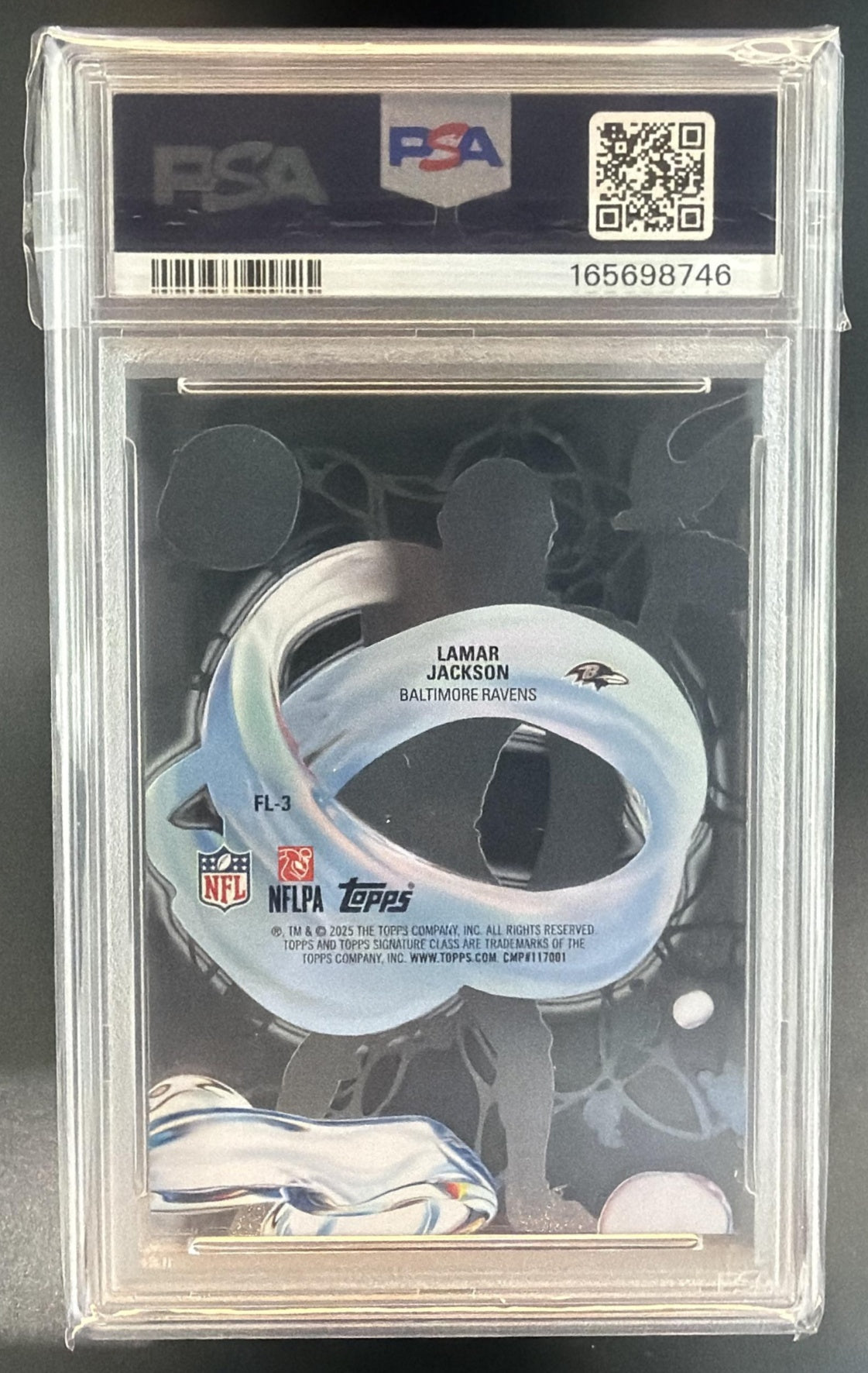 2025 Topps Signature Class Lamar Jackson #3 Fluidity Ravens PSA 10 — back