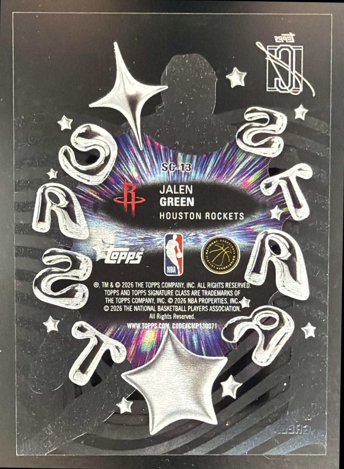 2025-26 Topps Signature Class Jalen Green #SC-13 Star Cast SP Rockets — back
