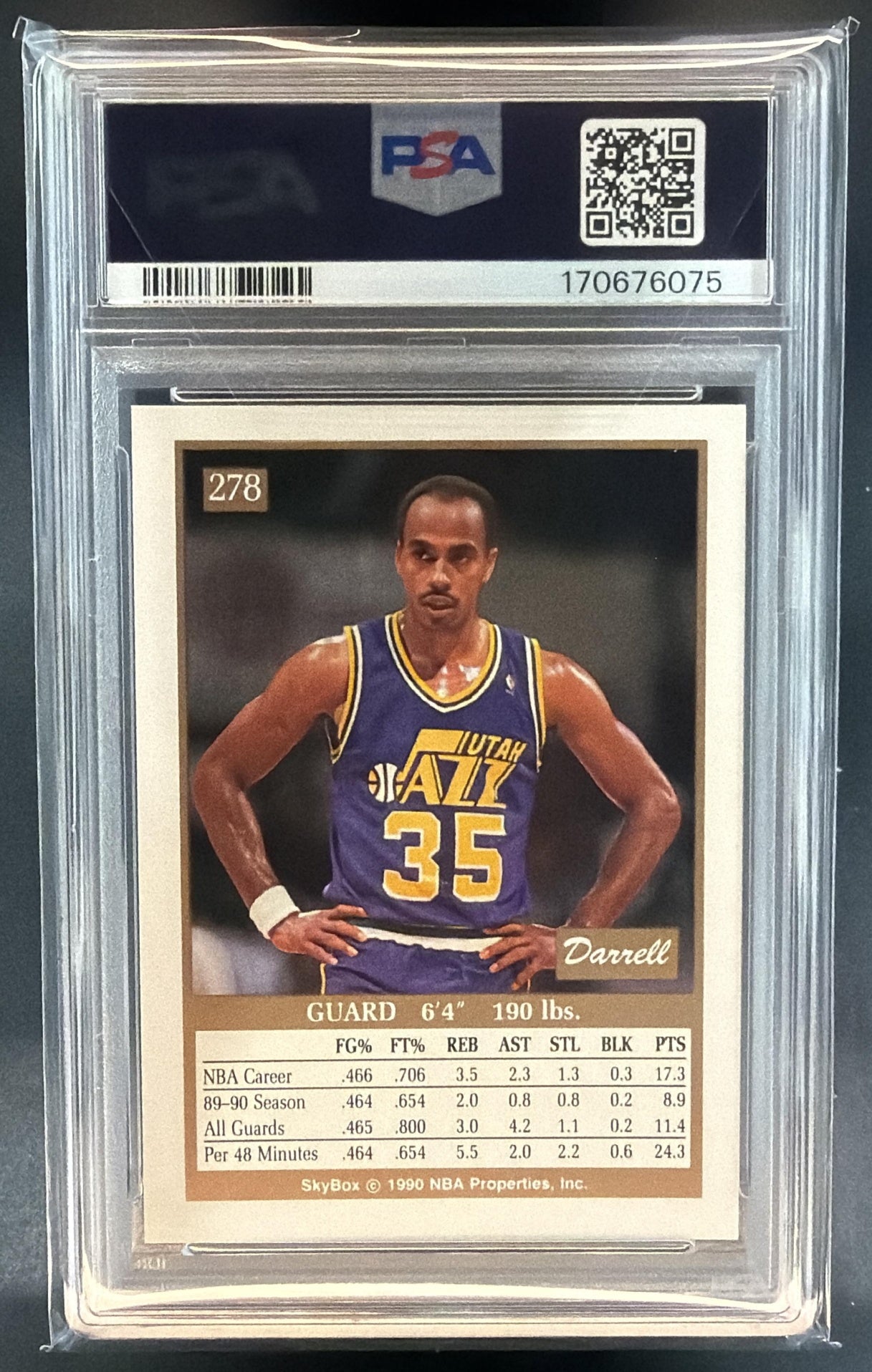 1990-91 Skybox Darrell Griffith #278 Jazz PSA 9 — back