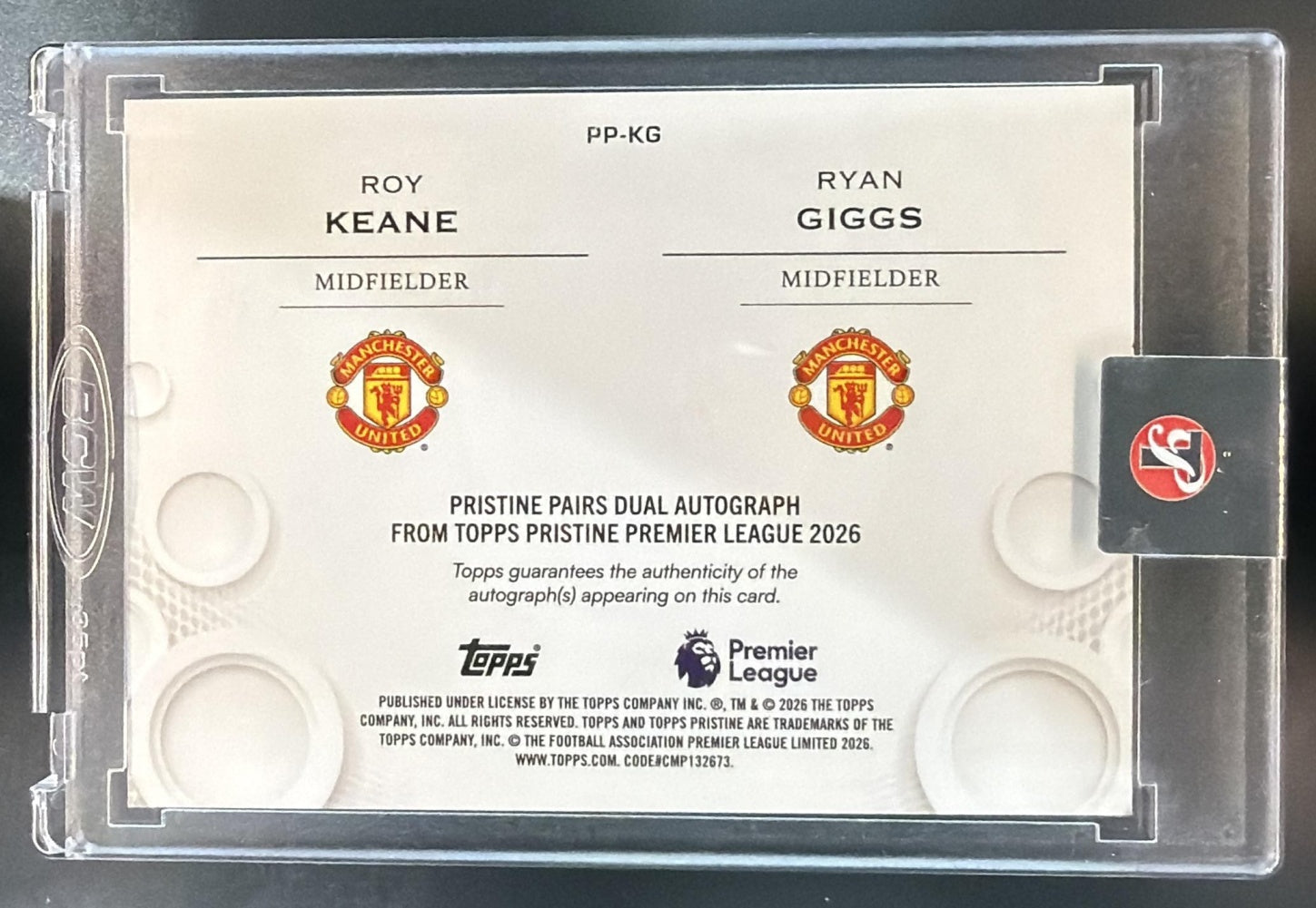 2026 Topps Chrome Premier League Ryan Giggs Roy Keane Dual Auto Man U — back