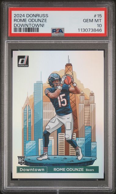 2024 PANINI DONRUSS DOWNTOWN! #15 ROME ODUNZE PSA 10