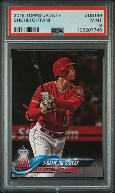 2018 TOPPS UPDATE #US189 SHOHEI OHTANI RC PSA 9