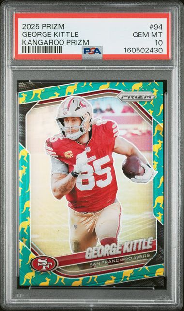 2025 PANINI PRIZM #94 GEORGE KITTLE KANGAROO PRIZM PSA 10