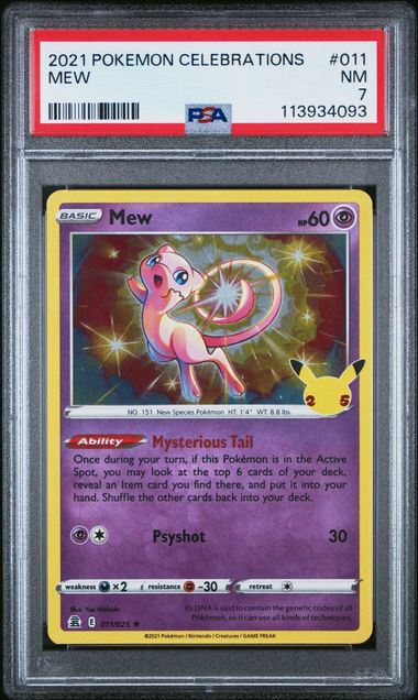 2021 POKEMON CELEBRATIONS #011 MEW PSA 7