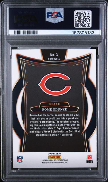 2024 PANINI SELECT #3 ROME ODUNZE ROOKIE BLACK & RED SHOCK PSA 10