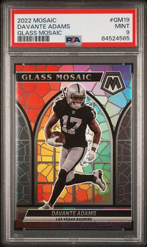 2022 PANINI MOSAIC GLASS MOSAIC #GM19 DAVANTE ADAMS GLASS MOSAIC PSA 9