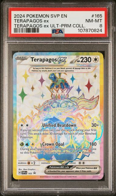 2024 POKEMON SVP EN-SV BLACK STAR PROMO #165 TERAPAGOS EX PSA 8