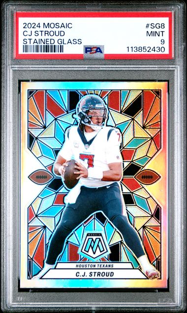 2024 PANINI MOSAIC STAINED GLASS #SG8 CJ STROUD PSA 9