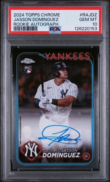 2024 Topps Chrome Jasson Dominguez Auto RC #RA-JDZ Yankees PSA 10 Rookie