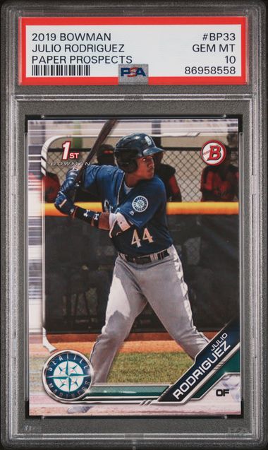 2019 BOWMAN PAPER PROSPECTS #BP33 JULIO RODRIGUEZ 1st BOWMAN PSA 10