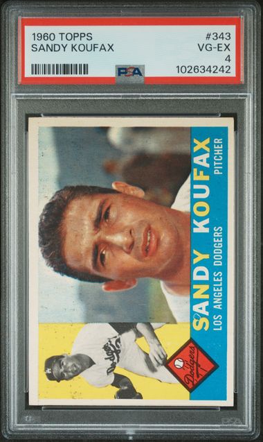 1960 Topps Sandy Koufax #343 Los Angeles Dodgers PSA 4 VG-EX