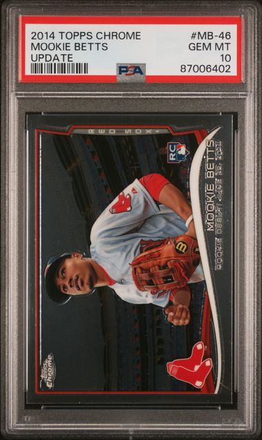 2014 Topps Chrome Update MOOKIE BETTS #MB-46 Rookie Card RC Red Sox PSA 10