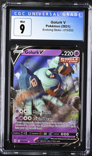 Pokémon Evolving Skies Golurk V Holo CGC 9