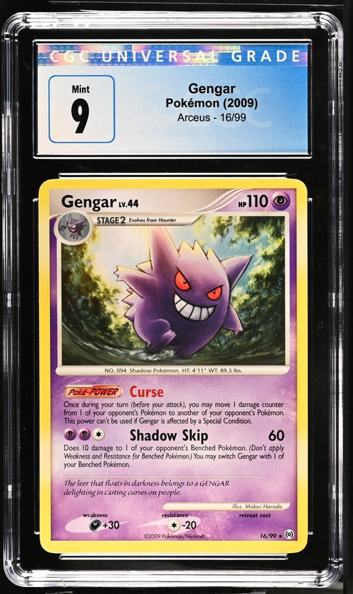 Gengar 16/99 CGC 9 Mint 2009 Arceus Pokémon