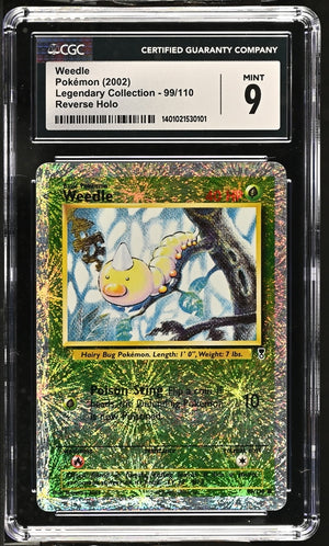 Pokémon 2002 Legendary Collection Weedle 99/110 CGC 9