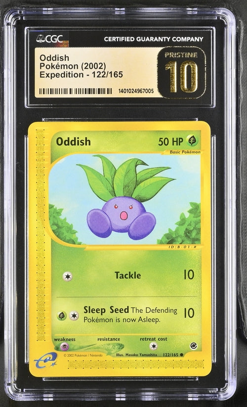 CGC 10 Pristine Oddish 122/165 Expedition 2002 Pokemon Card