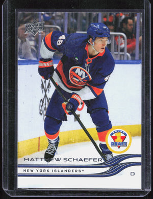 2025-26 UPPER DECK EXTENDED MATTHEW SCHAEFER ROOKIE RC 1ST ROUND DRAFT