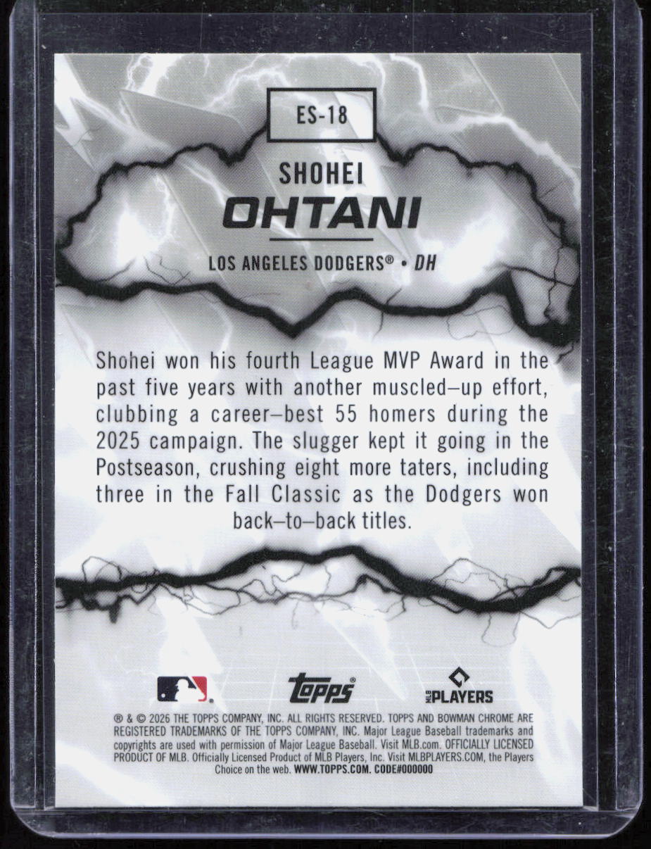 2026 Bowman Shohei Ohtani Electric Sluggers Chrome #ES-18 Dodgers