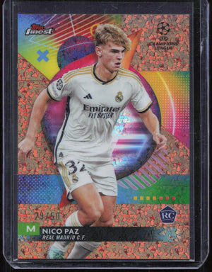 2023-24 Topps Finest UEFA Club Competitions Nico Paz RC #71 Rose Gold /50