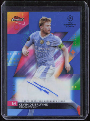 2024 Topps Finest KEVIN DE BRUYNE Blue Refractor Autograph Auto Man City /150